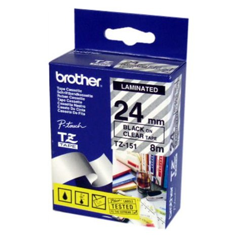 Brother | 151 | Laminated tape | Thermal | Black on clear | Roll (2.4 cm x 8 m) - 2
